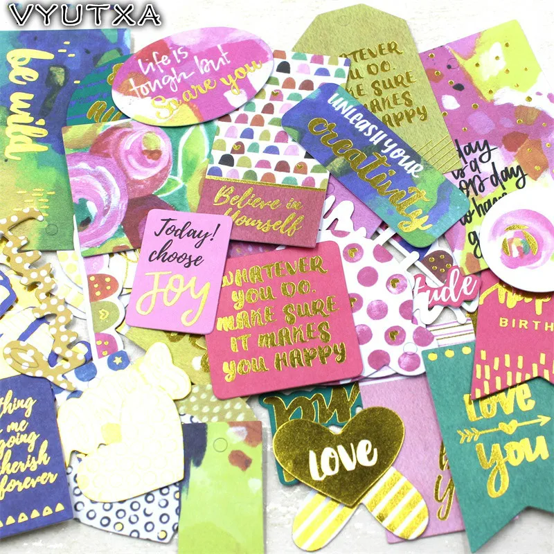 VYUTXA Love You Colorful Cardstock Die Cuts for Scrapbooking/Card