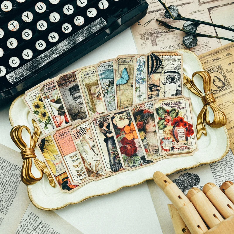 

ZFPARTY Vintage Bills Labels Paper Die Cuts for Scrapbooking Happy Planner/Card Making/Journaling Project