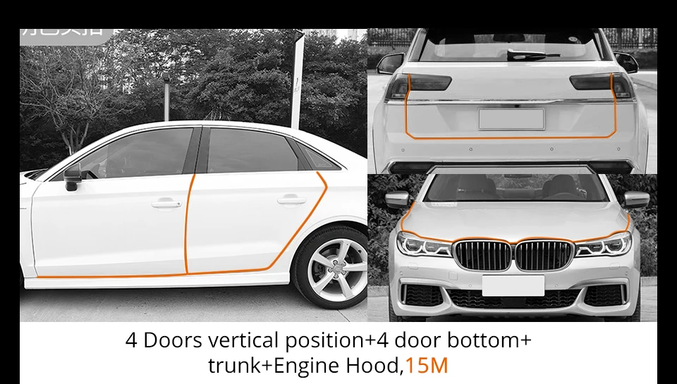 Partol 5 м защита края двери автомобиля Защита от царапин резиновая уплотнительная отделка молдинг Автомобиль Стайлинг белый черный для Renault Nissan SUV