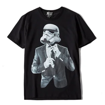 

New Novelty Punk 19ss Men Wars suit mask T Shirts T-Shirt Hip Hop Skateboard Street Cotton T-Shirts Tee Top kenye #F62