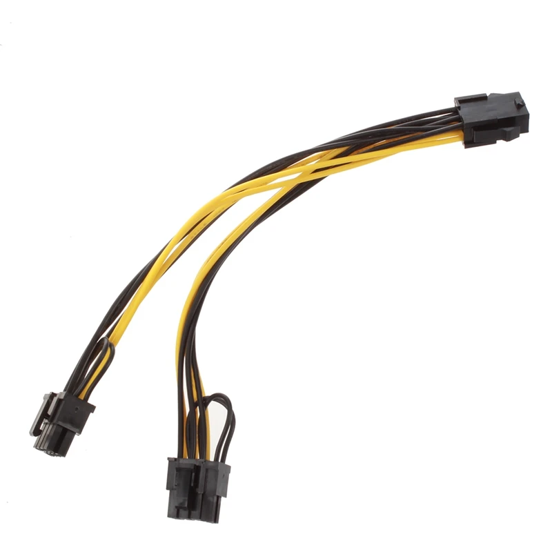 

semoic Module 6Pin to Dual PCI-E PCIe 8Pin + 8Pin (6+2Pin) Power Ribbon Cable Cord 20cm + 20cm for Thermaltake Tt 650 W0163 PS