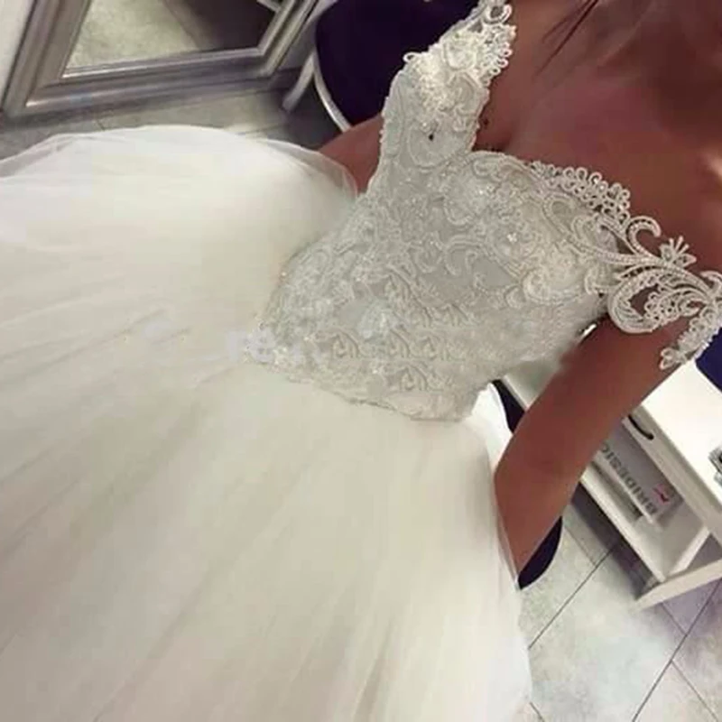 vestidos de boda hochzeitskleid Новое жемчужное бальное платье с открытыми плечами, свадебное платье принцессы для невесты