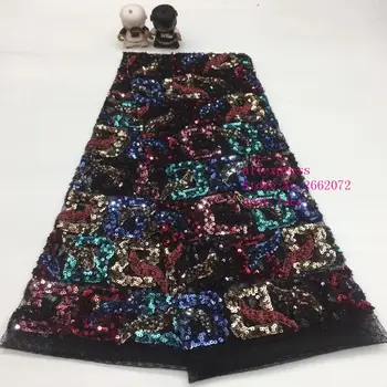 

Multi-color cascade sequined embroidery monogram style fashionable European and American style fabric used for dress design XX#