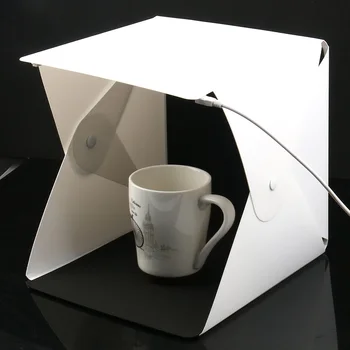 

Mini Folding Lightbox Photography Photo Studio Softbox 2 Panel LED Light Soft Box Photo Background Kit Light box for DSLR Camera