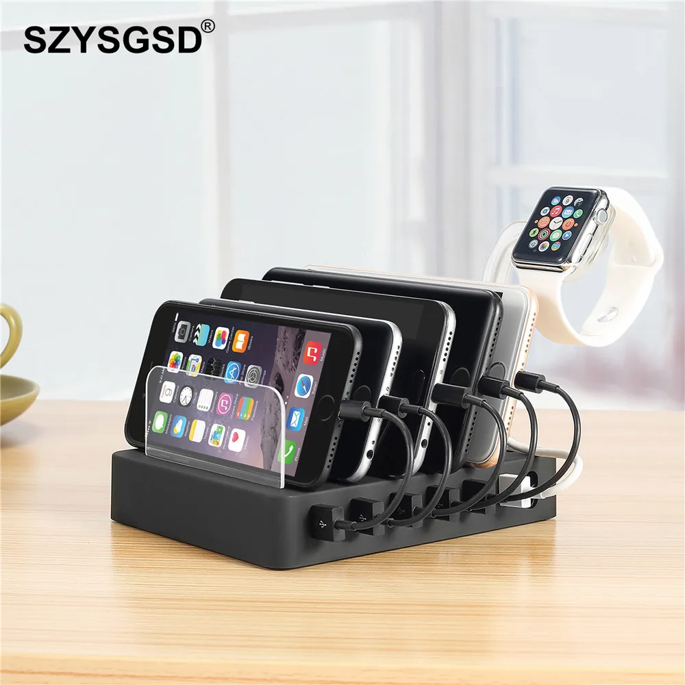 Top Charging Station Dock Stand Holder 6 Ports 2 4A Multifunction 
