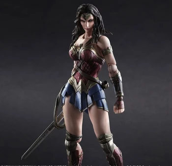 

Wonder Woman Figure Batman Superman Play Arts Kai Wonder Woman Variant PVC Action Figure Wonder Girl Diana Prince 25cm Doll Toys