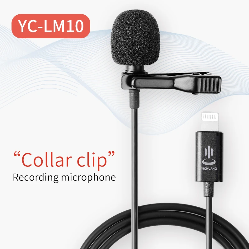 Lavalier Audio Video Microphone Clip-On Condenser Mic Recorder For 3.5mm Lightning phone iPhone Xiaomi Camera VS BOYA LM10