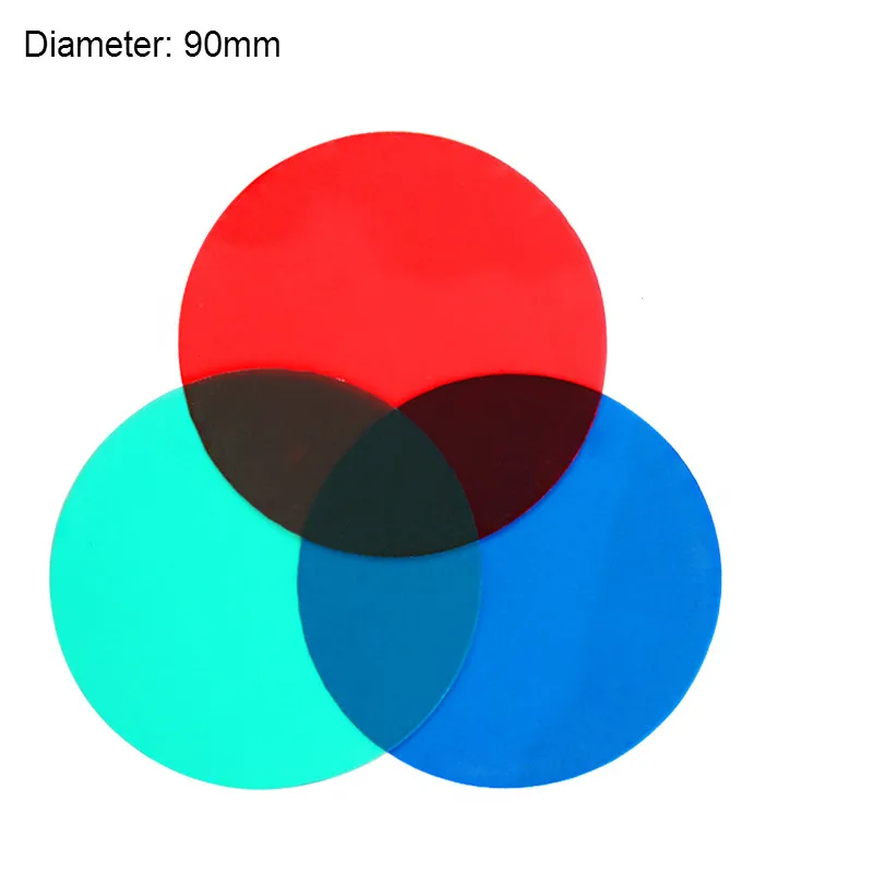 

Trichromatic Filter Three Primary Colors Transparent Sheet 90mm RGB Filter Physical Optics Experiment Teaching Equipment