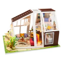 Деревянный Кукольный дом мебель Diy Дом миниатюрный пазл собрать наборы 3D кукольный домик игрушки для детей подарок на день рождения