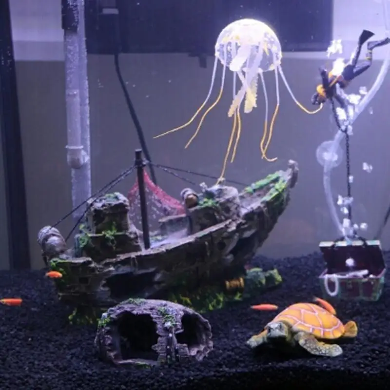 Украшения Hallowmas Fish Tank декоративный элемент декора номерной знак парусная лодка кораблекрушение аквариум затонувший корабль украшения для дома