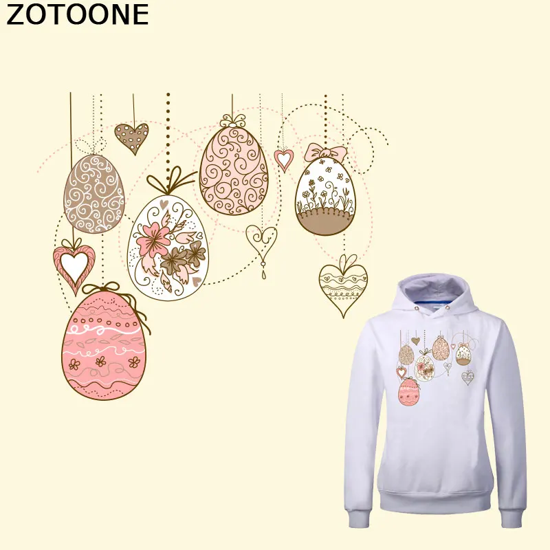 

ZOTOONE Sticker Patch Cute Easter Egg Patch for Kids Gift A-level Washable Iron on Transfer Flower Patch Heat Press Appliqued E