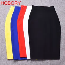 Белая сексуальная девушка бодикон женщин Новинка до колена миди hl Карандаш офис Высокая талия бандажная юбка