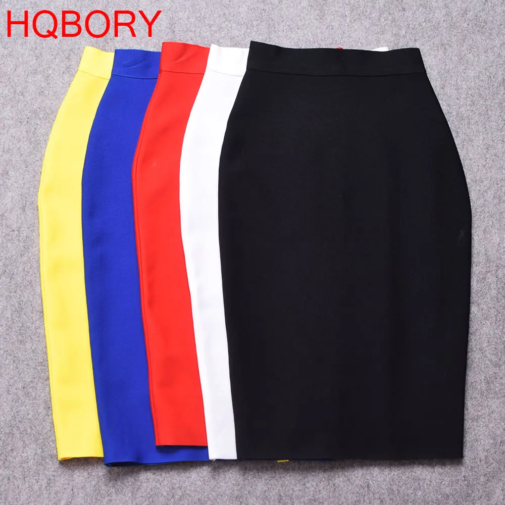 

White Sexy Girl Bodycon Womens 2019 New Knee Length Midi hl Pencil Office High Waist Bandage Skirt