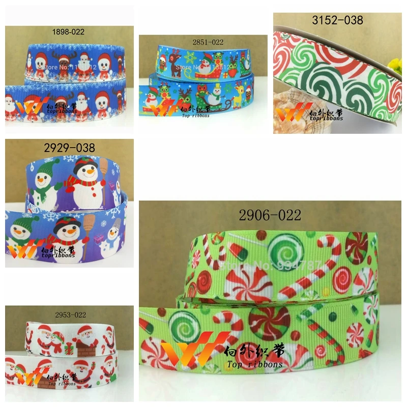 Free shipping 50 yard Christmas ribbon printed grosgrain 2906 | Дом и сад