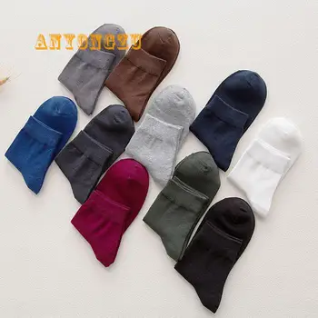

Four Seasons Men's Solid Color Foundation Casual Cotton Socks Sweat-absorbent Breathable High Quality Mens Socks 10pair/lot