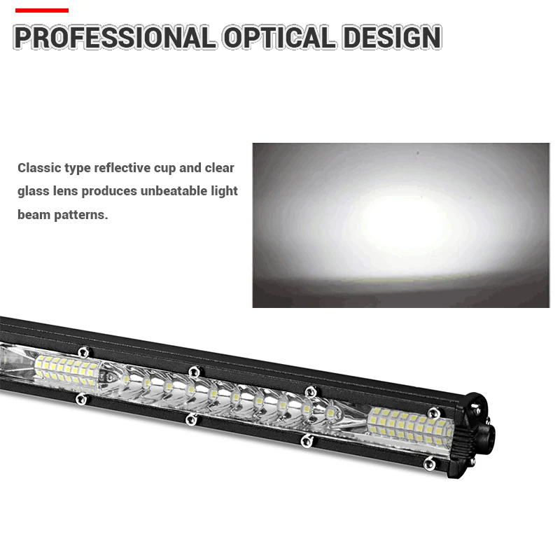 Ultra Slim 10 20 30 inch Led Work Light 12V 24V Led Bar Combo Spot Flood for Jeep ATV Trucks Tractor Driving Light Car Styling