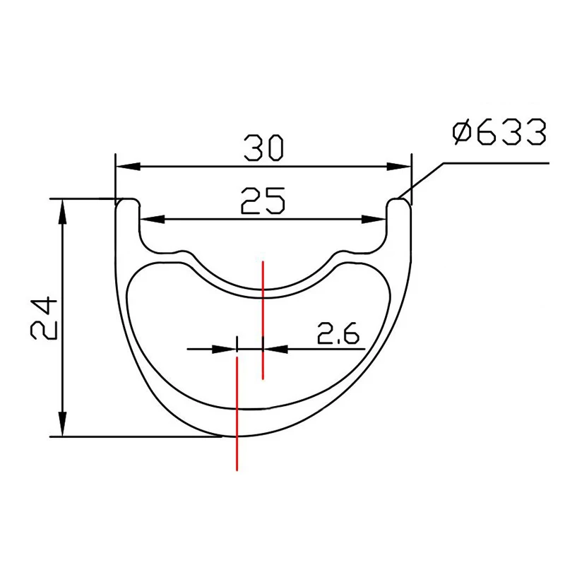 mtb carbon rims asymmetric 24mm