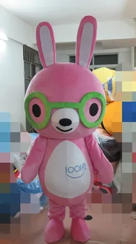 

Pink Rabbit Mascot Costume Easter Holiday Wild Pink Bunny Rabbit Mascotte Mascota Outfit Suit Fit Kit Fancy Dress Costume