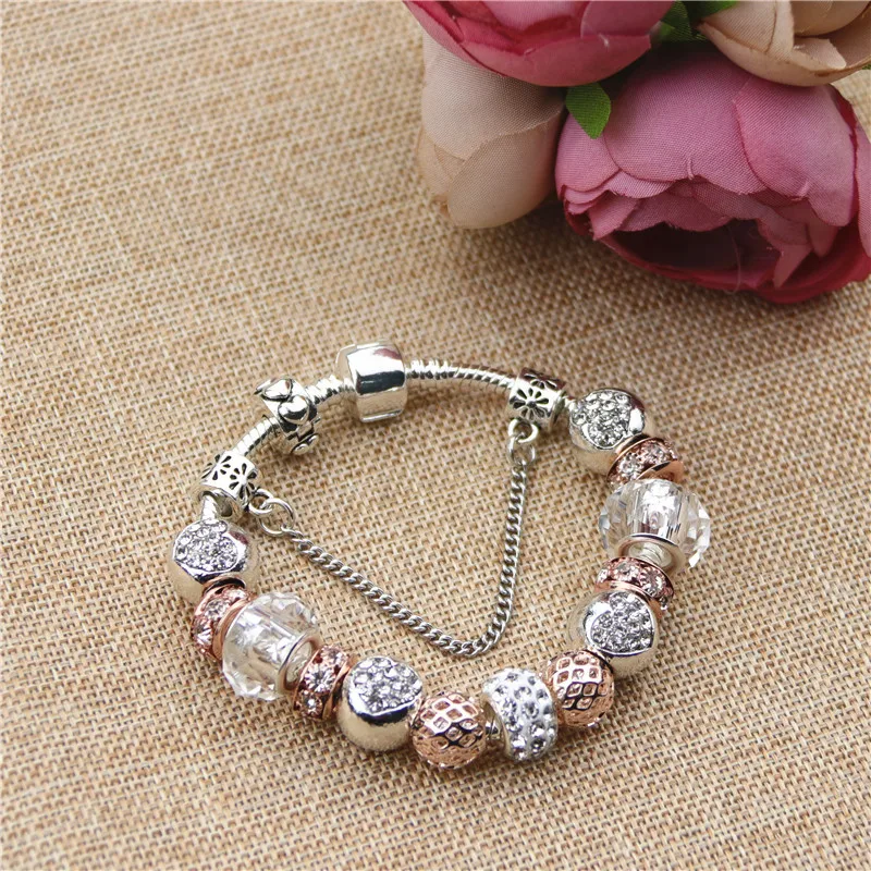 Бусины Из Белого персикового циркония Chamilia DIY модные милые Элегантные