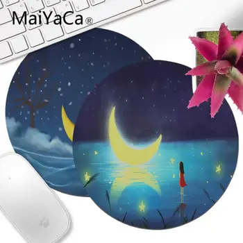 

MaiYaCa The girl's back on the moon Comfort Round Mouse Mat Gaming Mousepad Computer Peripherals Keyboard Pad Home Gifts Mat