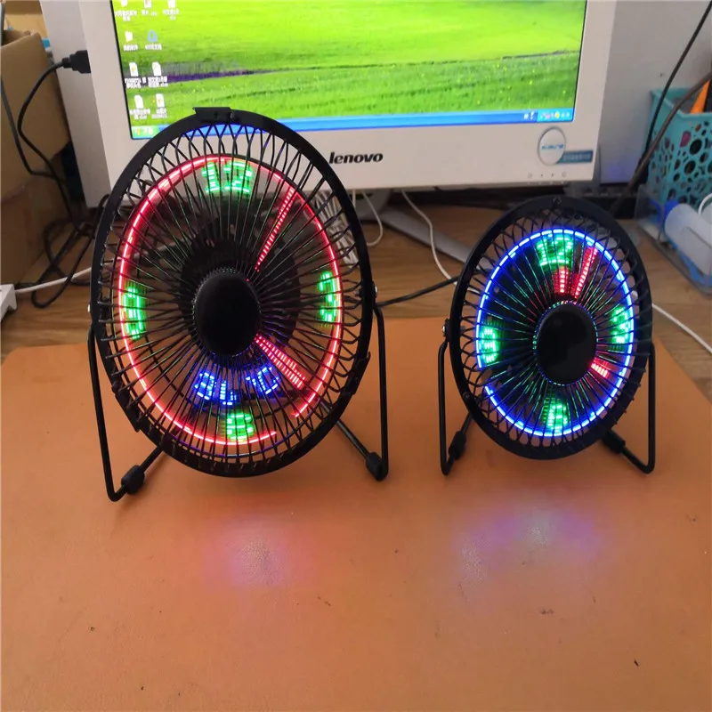 

CLAITE USB LED Clock Mini Desktop Fan With Real Time Temperature Display 4 Inch 6 Inch 360 Cooling Fans for Home Office