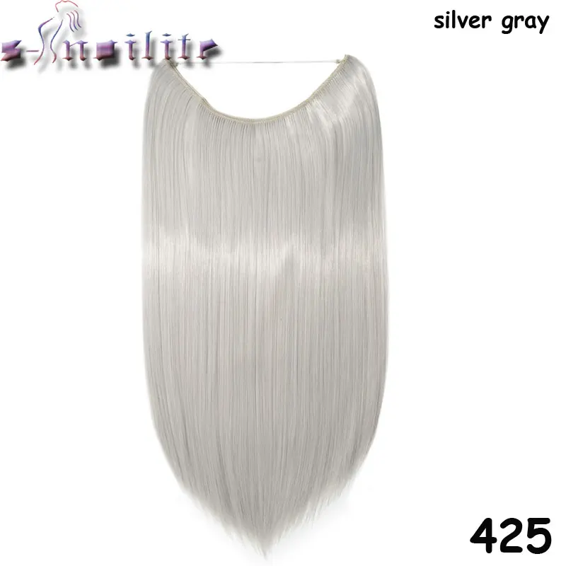 S-noilite, 20 дюймов, натуральные волосы, невидимая проволока, синтетические волосы для наращивания, без зажима, с секректной линией, легко крепятся, halo hair - Цвет: 425