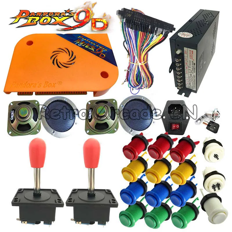 Newest Pandora box 9D DIY kit arcade version 2222 in 1 PCB Happ button joystick power supply for Arcade Game cabinet machine Newest Pandora box 9D DIY kit arcade version 2222 in 1 PCB Happ button joystick power supply for Arcade Game cabinet machine