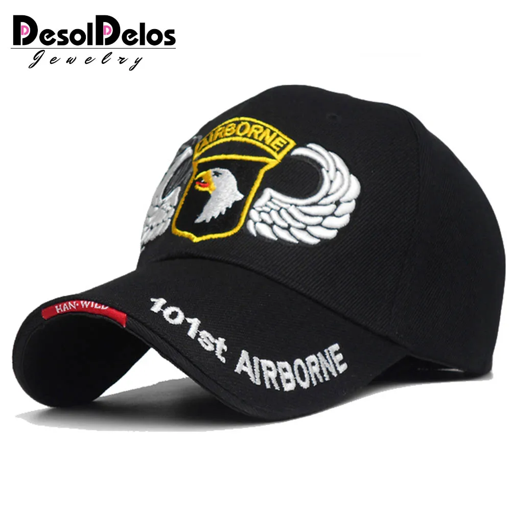 

101st Airborne Division Mens Baseball Caps US Army Cap Snapback Hats AIR FOREC Sport Tactical Cap Dad Hat 5 Panel Bone
