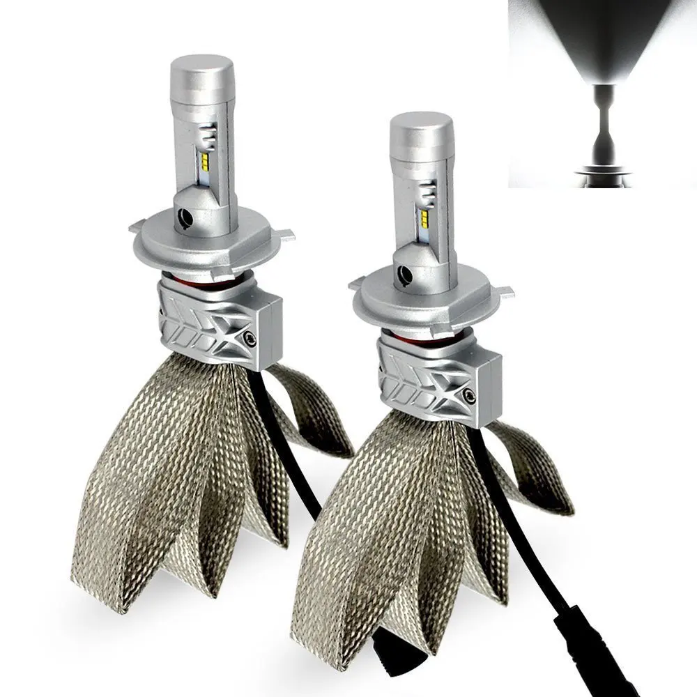 

Pair Car Canbus H4/HB2/9003 12000LM White Car LED Headlights Bulbs Hi/Lo Beam With Advanced Chips LED Car Lamps PURPLE COPPER