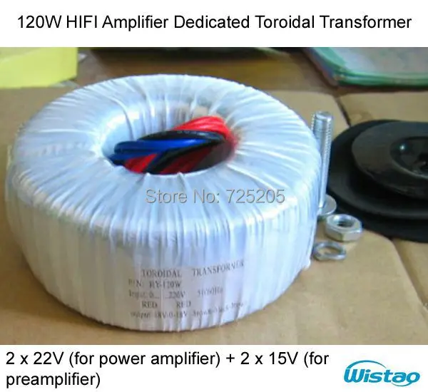 

HIFI Amplifier Dedicated Toroidal Transformer 120W Wire Double 18V or Dual 22V for LM4766 TA2022 LM3886 amplifier for your DIY