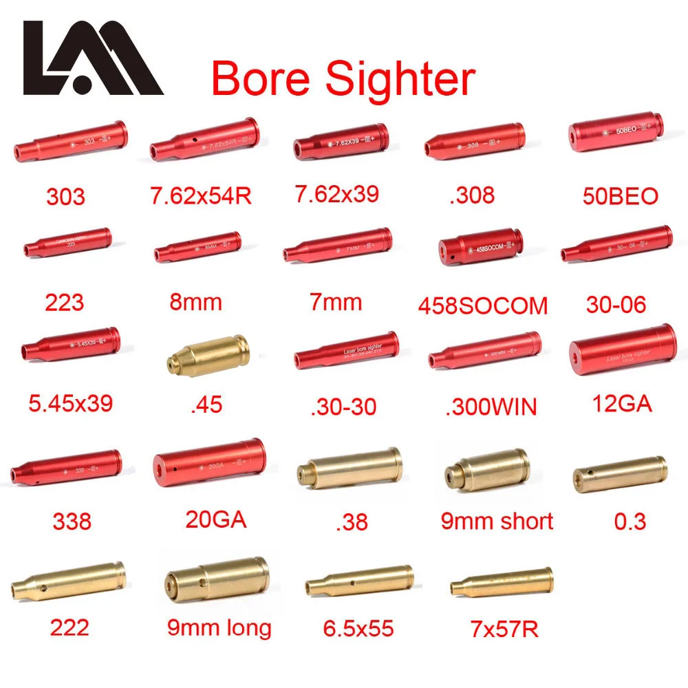 Лазерный BoreSighter 7x57 5,45X39 7,62X39 20GA. 308. 222. 45 7 мм 9 мм красный картридж лазерный прицел тактический указатель