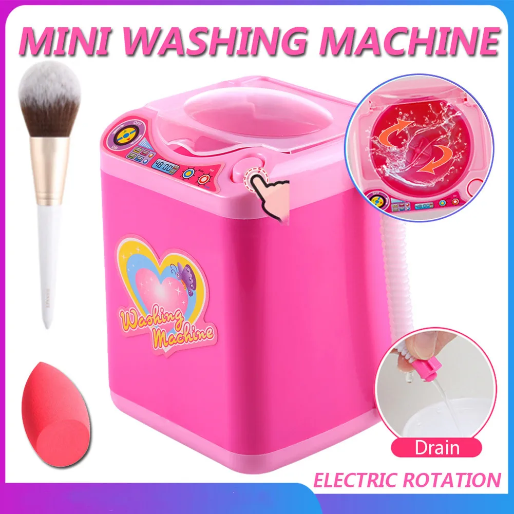 

Multifunction Makeup Brush Powder Puff Washing Machine Simulation Toys Kid Play Make up Brushes Electric Cleaner Tools
