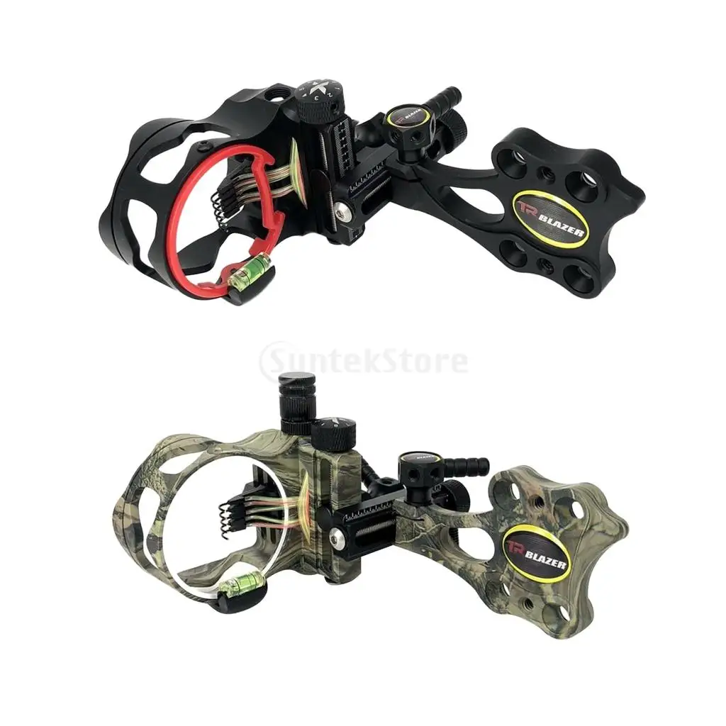 

Aluminum Alloy Micro Adjust 5 Pin .019" Compound Bow Sight Short Pole Archery Accessory Fits Right Hand
