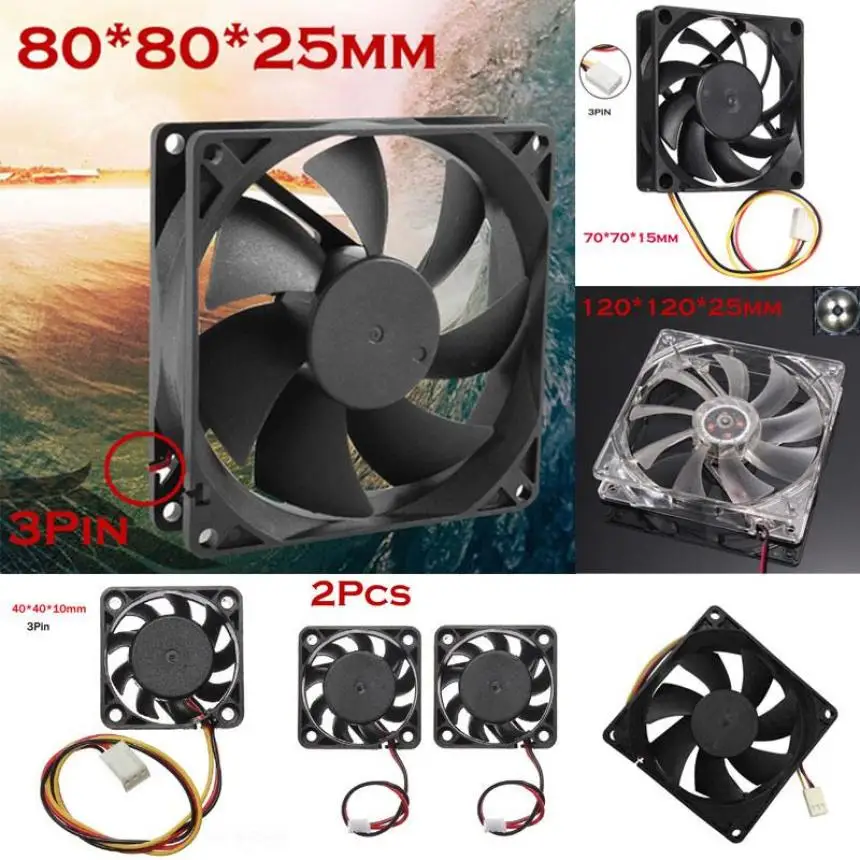 Binmer Новый тихий 8 см/80 мм/80x80x25 мм 12 в компьютер/ПК/процессор бесшумный охлаждающий