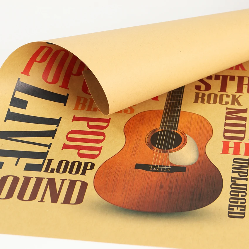 TIE LER Music Guitar B Models Poster Home Decor Modern Rock Wall Sticker for Bedroom Wall Poster 47X36cm