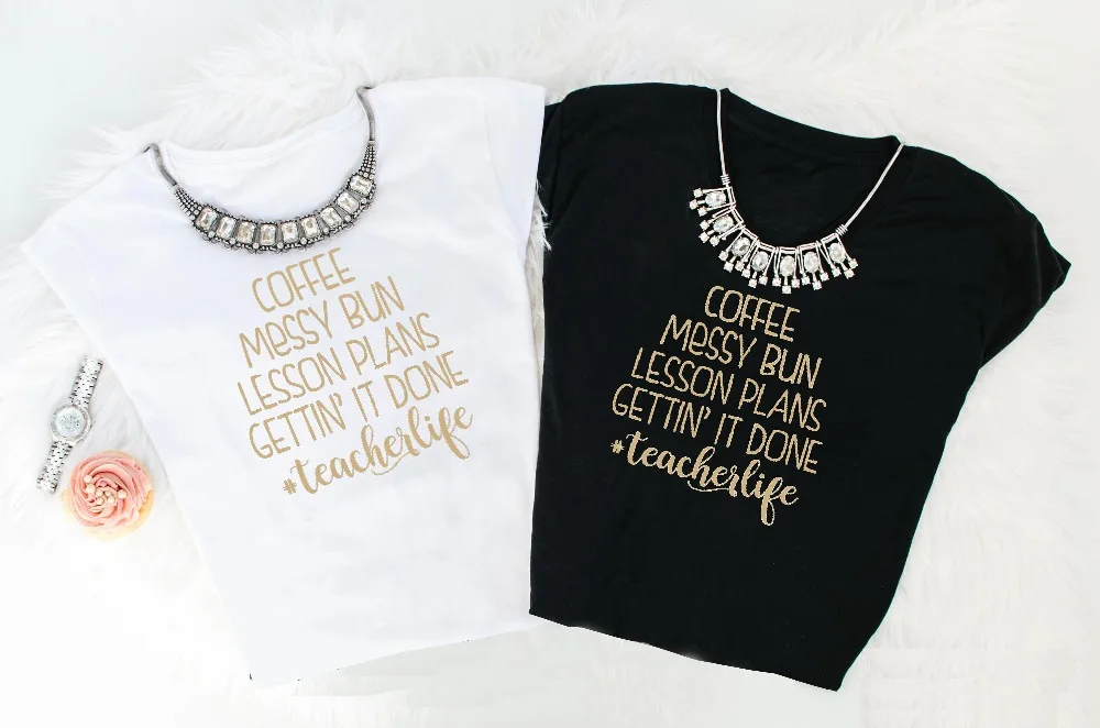 

Coffee Messy Bun Lesson Plans Getting It Done Teacher Life t-shirt unisex gift for teacher slogan grunge tumblr shirt goth tee