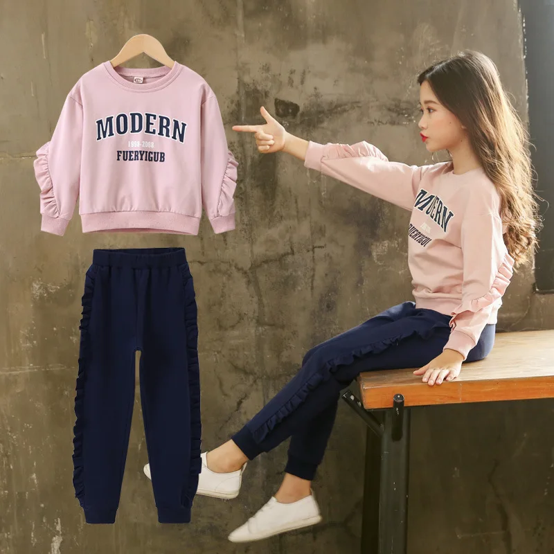 

Children's Clothes Autumn Girls'New Style Girls' Fashion Sports Suit Girls Set