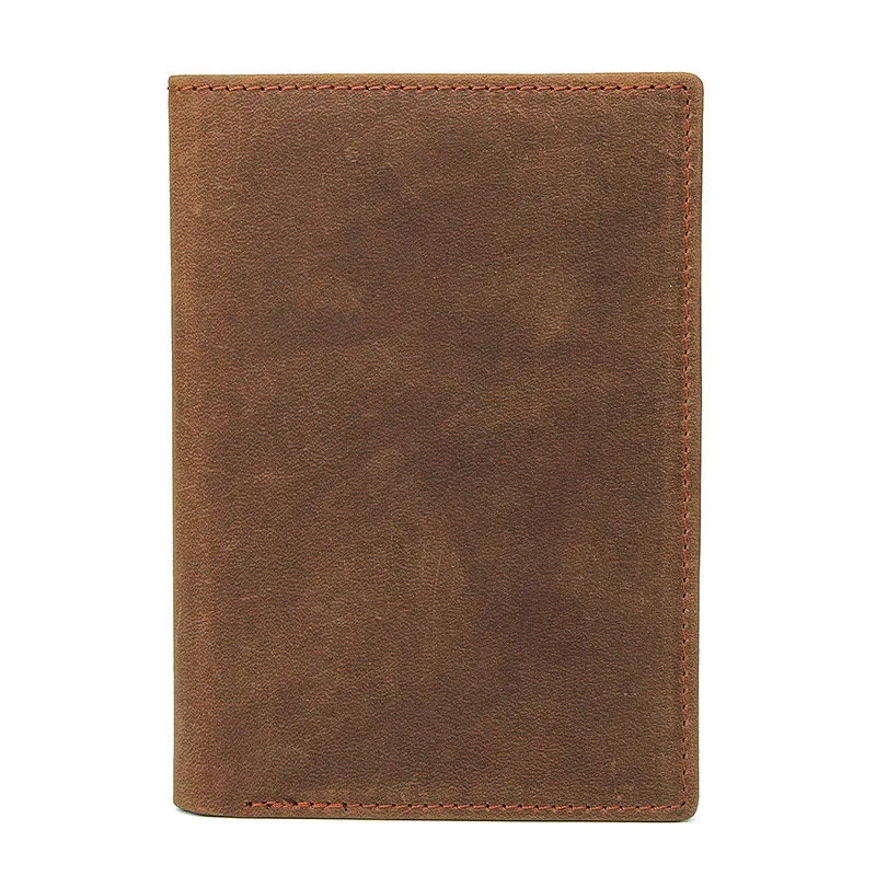 Nesitu винтажный коричневый черный из натуральной кожи Crazy Horse для женщин и мужчин Обложка для паспорта кошелек RFID Блокировка M8436 - Цвет: brown