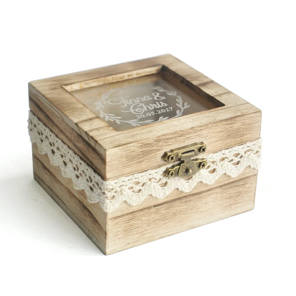 Custom Wedding Ring Box,Rustic Wooden Ring Bearer Box,Engraved Name & Date Wedding ring box,Wedding Gfit,Anniversay Gift
