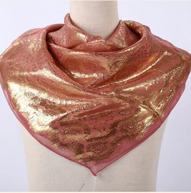 Promotion Sale! Silk Jacquard Scarf Muslim Square Hijabs Shawl Ethnic Ultralight Foulard Hijab Islamic Women's Accessories