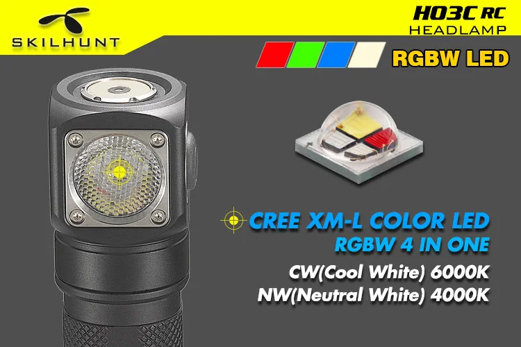 Skilhunt H03C RC красный/зеленый/синий/белый многоцветный светодиодный