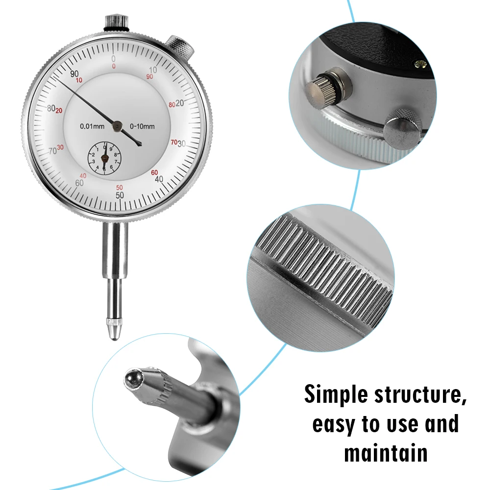 0,01 мм циферблат индикатор 0-10 мм метр точный 0,01 мм разрешение индикатор манометр инструмент циферблат Калибр