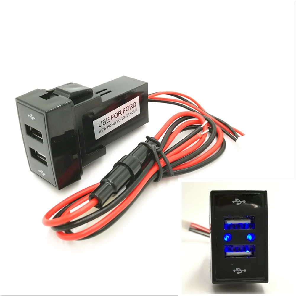 

USB Port Power Socket Use For Ford or Ford Ranger Charge for MP3 MP4 Smartphone PAD iphone Tablet PC GPS