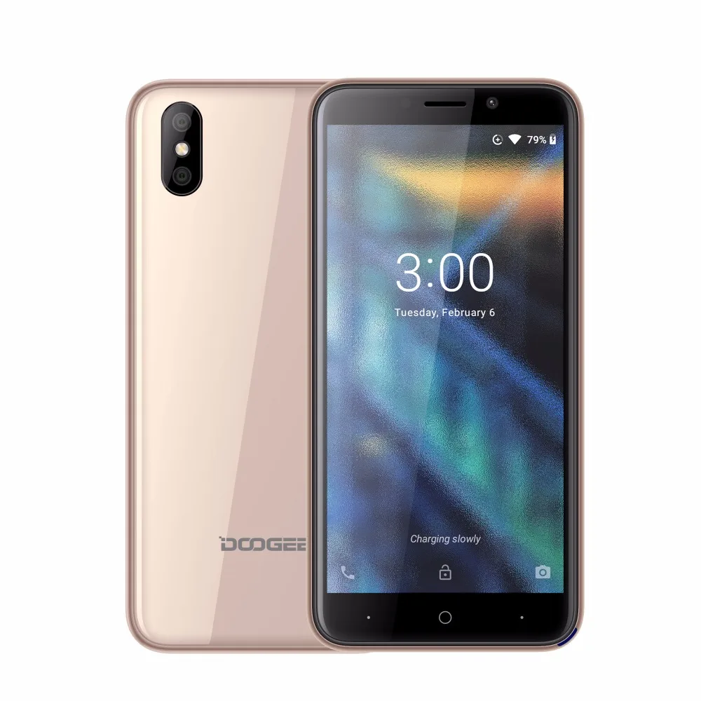 DOOGEE X50 мобильный телефон Android 8,1 MTK6580M четырехъядерный 1 ГБ ОЗУ 8 Гб ПЗУ две камеры 5,0 дюйма 2000 мАч две sim-карты смартфон WCDMA - Цвет: Gold