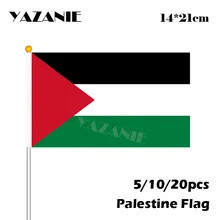 Yazanie 14*21 см 5/10/20 штук Палестина небольшие национальные флаги оптом ручной флаг#8 полиэстер флага изготовленная на заказ