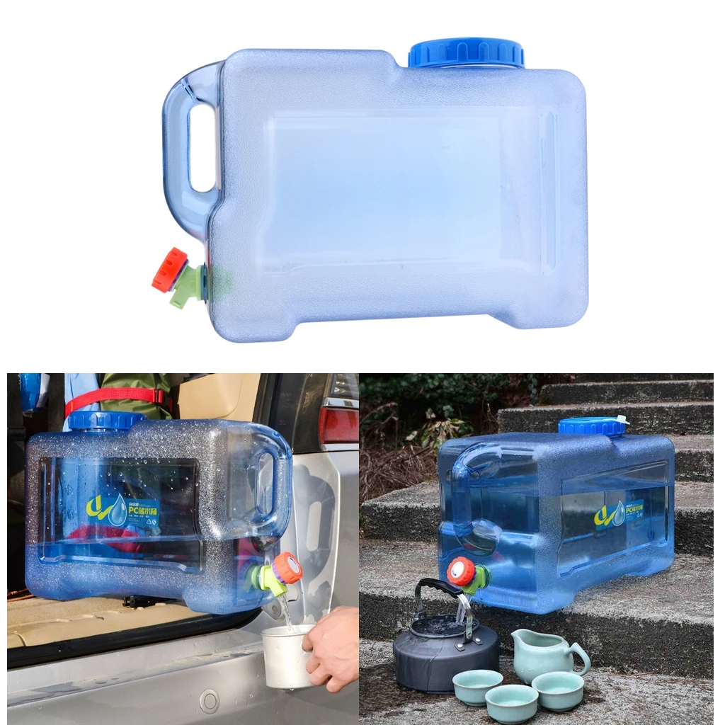 12L Handle Design Portable Outdoor Camping Car Water Carrier Bucket Canister Storage Container with Handle Water Tap