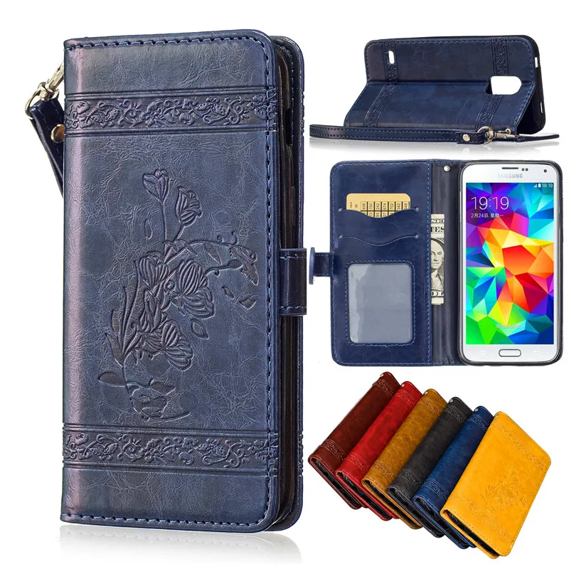 

For Samsung S 5 S5 G900 Case Premium Retro Printing PU Leather Wallet Flip Leather Case Cover for Samsung Galaxy S5 G900a I9600