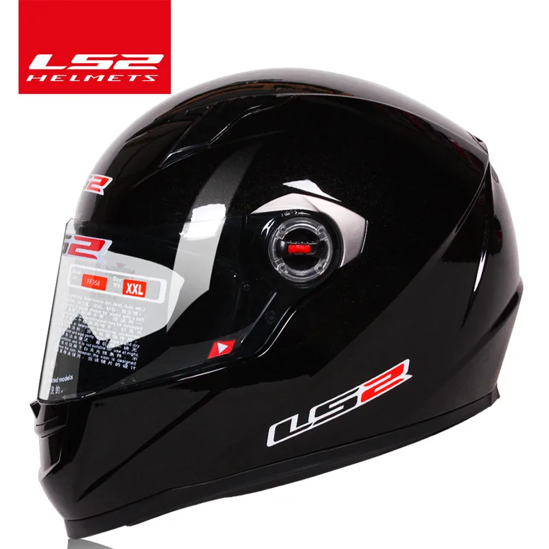 LS2 FF358 полный уход за кожей лица moto rcycle шлем ls2 moto cross racing мужские и женские casco moto шлем LS2 ECE утвержден без насоса - Цвет: Bright black