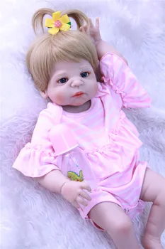 

Baby new born full body silicone reborn dolls 22" NPK girl reborn babies child bebe gift reborn bonecas brinquedo menina