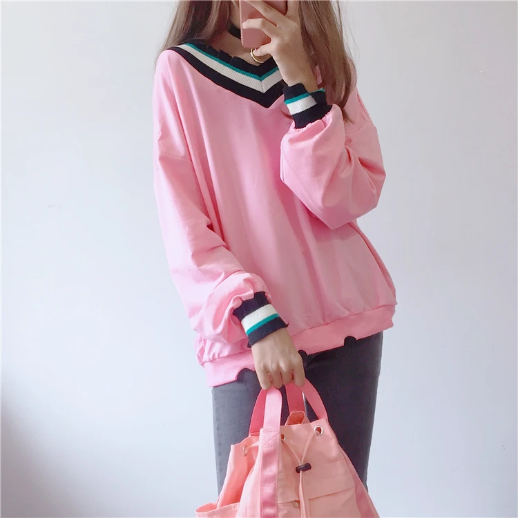 Jielur 2019 осень с длинным рукавом для женщин толстовки Harajuku колледж зимний Свитшот корейский Hipster Женская худи пуловер M-XL Прямая поставка